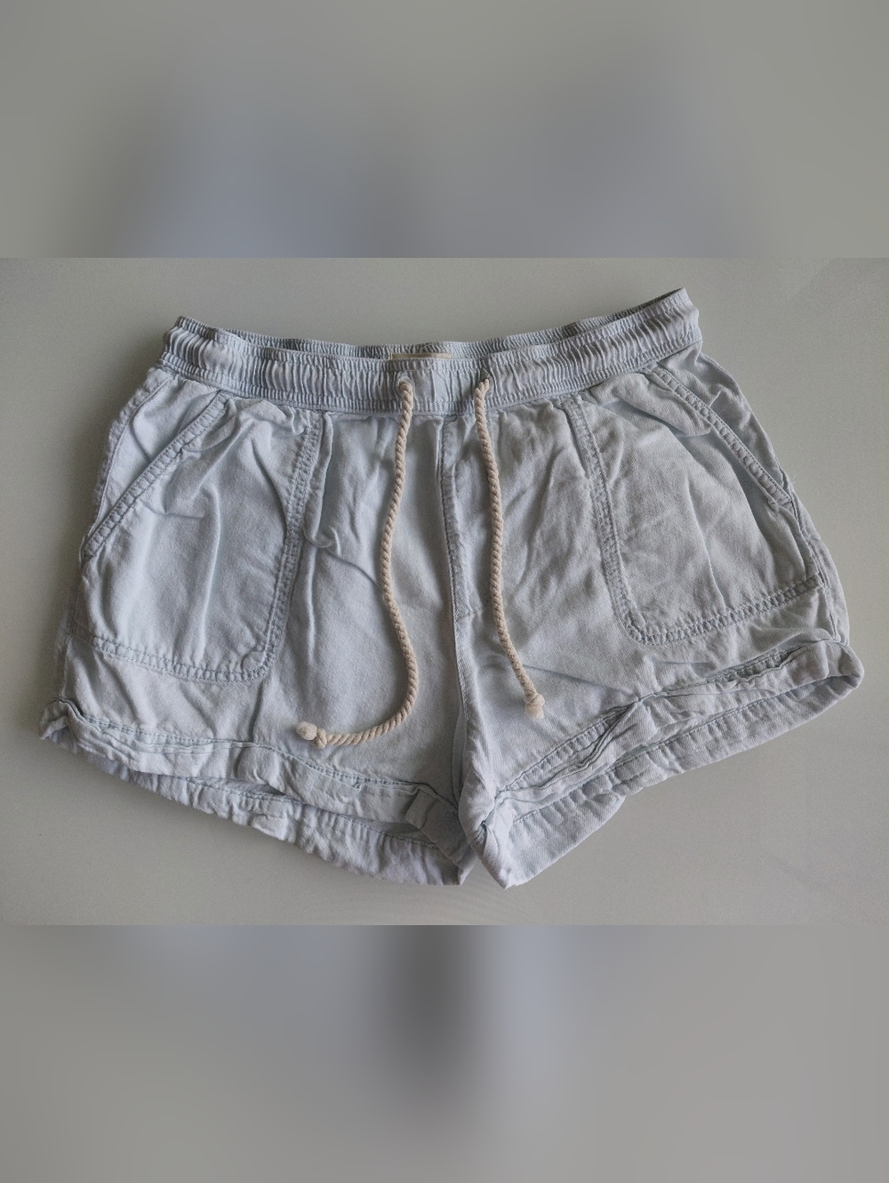 Pact Women's Light Blue Drawstring Shorts